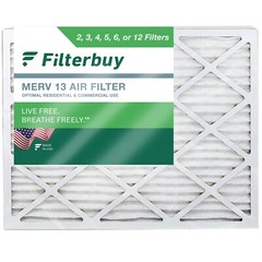 Filterbuy 16x20x4 Pleated Air Filters, Replacement for HVAC AC Furnace (MERV 13)