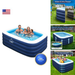 Eisenfuer Inflatable Pool For Kids And Adults No Collapse 100 X 60 X 30