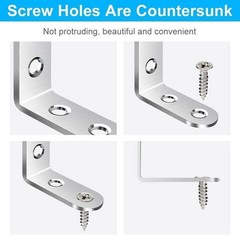 Stainless Steel L-Shaped Bracket Corner Brace 1.5in 90 Degree Angle Corner Lot