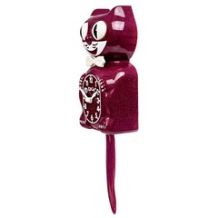 RUBY RED KIT CAT CLOCK 15.5″ Glitter MADE IN USA Free Battery Kit-Cat Klock NEW