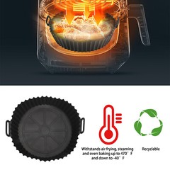 2pcs Air Fryer Silicone Pot Basket Liners Black Non-Stick Safe Oven Baking Tray