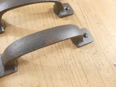12 Cast Iron Kitchen Cabinet Handles *SOME RUST* Drawer Pulls Nickel Silver Door