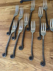 38 Piece Gourmet Settings Treble Clef Stainless Silverware & Serving Pieces VTG