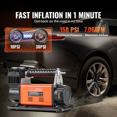 VEVOR Heavy Duty Air Compressor 7.06CFM 150PSI Portable Tire Inflator Air Pump
