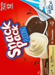 Snack Pack Chocolate and Vanilla Pudding Cups Family Pack, 12 Count