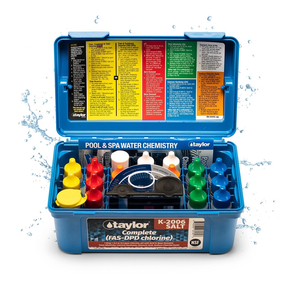 K-2006-SALT FAS-DPD, 9-in-1 Pool & Spa Test Kit, Free & Combined Chlorine, pH…