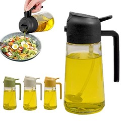 450ML Glass Oil Sprayer Bottle 2 in 1 Cooking Dispenser for Olive Oil