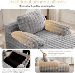 Upholstered Oversized Chaise Lounge Chair Sleeper Sofa with Soft Pillow&Armrest