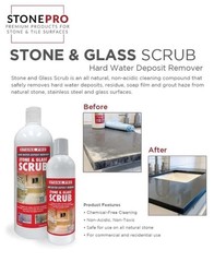 Stone and Glass Scrub – Hard Water Stain Remover – Remove Spots on Glass, Nat…