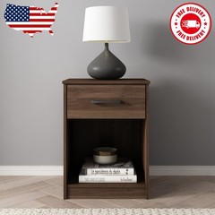 Ardent Nightstand with 1 Drawer, Dark Walnut