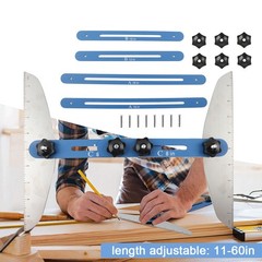 Stair Tread Gauge Template Tool Stair Shelf jig Measuring Scribe Tool Adjustable