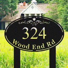Custom Metal Address Sign, Personalized Yard Number Plaque