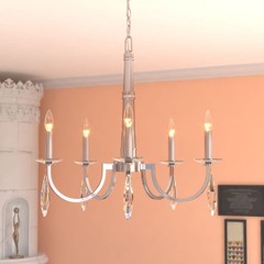 Hoyne 5-Light Chandelier in Contemporary and Candle Style 24.25 Inches Tall and