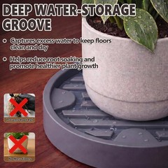 2Pack Gray 9.8 In Plant Caddy Hidden Wheels Rolling Stand Casters Dolly