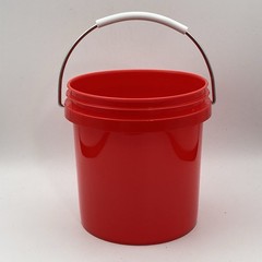 3 – Meijer Mini Buckets / 4″ Tall / Red, White, & Blue / Plastic Miniature Pail