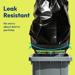 Heavy Duty Trash Bags 33 Gallon 30 Count, 1.0 Mil, Strong Black Garbage Bags,