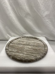101 Copenhagen Stoneware Enkei Large Travertine Tray 15.5 x 18.5in Silver