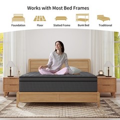 12″14″ Hybrid Mattress Gel Memory Foam Spring Twin Full Queen King Size In A Box