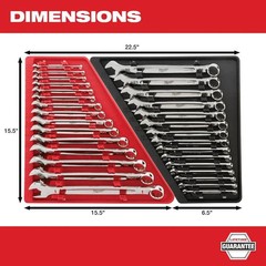 Combination SAE and Metric Wrench Mechanics Tool Set (30-Piece)