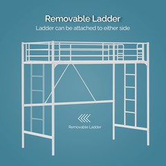 Loft Bed Twin Loft Bunk Bed Frame with Stairs Flat Ladder Rung for Kids Adults