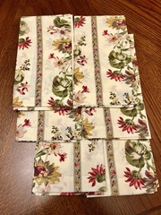 Williams Sonoma Napkins Set of 6 Floral Botanical Ivory Cottage Core NWOT