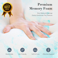 Twin Size 3-Inch Gel Memory Foam Mattress Topper Cooling Breathable Soft Bed Pad