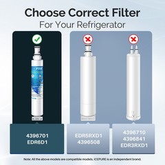 5 Pack Fit For 4396701 4396702 EDR6D1 Filter 6 L200V Water Filter Icepure