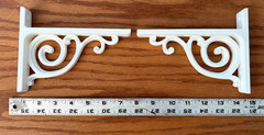 2 Decorative White Shelving Brackets 5 in X 6.5 in Durable Strong Elegant Sturdy