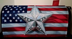 Magnetic Patriotic Silver Star & Flag Mailbox Cover -July 4 /anytime( 21″ x 18″)