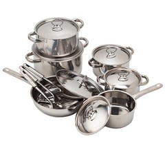 NEW Thickened Stainless Steel 15-Piece Cookware Set with Lids,Pots and Pans Kits