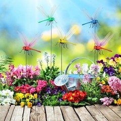 12 Fake Dragonfly Clips Clip on Dragonfly for Outdoors 3D Dragonfly Garden Decor
