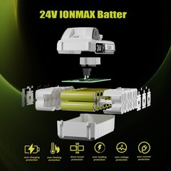 Pack 6.0Ah Li-Ion Battery For Snow Joe + Sun Joe iON+ 24V 24VBAT-LTX 24VBAT-LTW