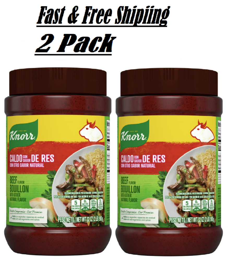 Knorr Shelf Stable Granulated Beef Bouillon Seasoning 2.0 lb Jar 2-pack