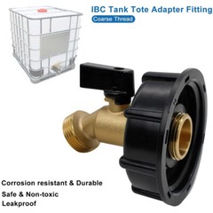 275-330 Gallon IBC Tote Water Tank Adapter 2″ Brass Fittings Valve Connector US
