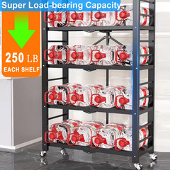 5-Tier Foldable Shelving Unit on Wheels 397LBS Heavy Duty Metal Storage Rack