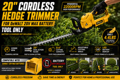 20V Hedge Trimmer Cordless For DeWalt 20V MAX Battery Adjustable Head Tool Only