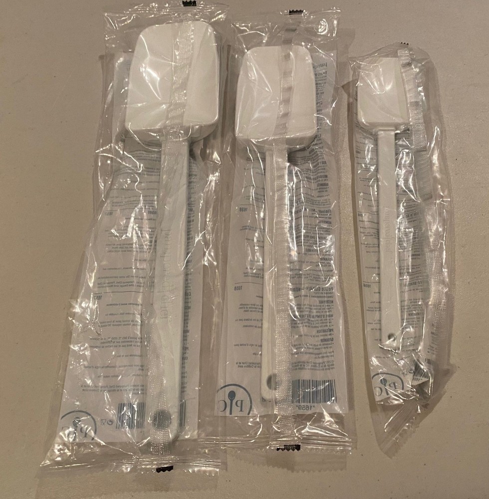 New Pampered Chef Classic White Mix n Scraper Spatula Lot of 3 Set 1657 1656 165
