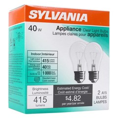 Sylvania 2 Pack Incandescent Light Bulbs 40 Watt Warm 2 Pack, Clear Finish