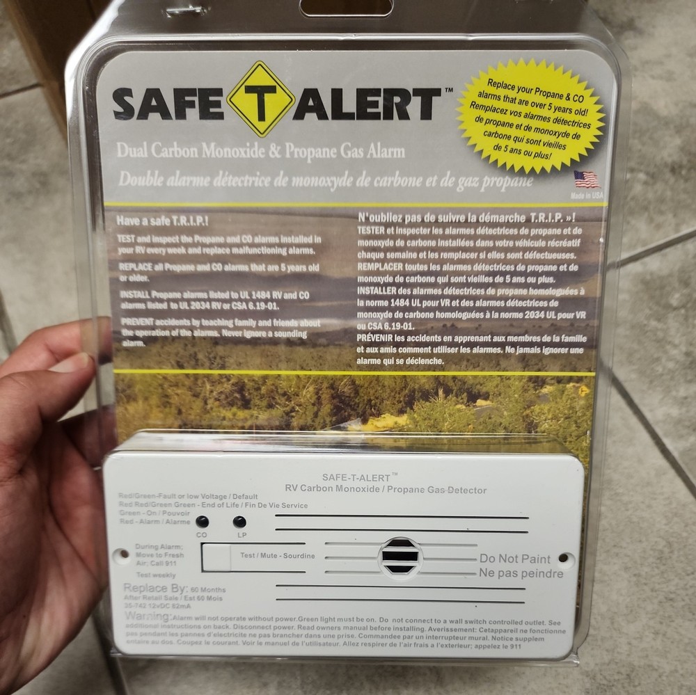 Safe-T-Alert 35-742-WT White Flush Mount Propane Carbon Monoxide Gas Alarm
