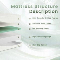 VIPKOE 5″ 6″ Mattress Medium Firm Gel Memory Foam CertiPUR-US,TwinTxl Full Queen