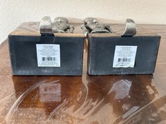 NEW Set of 2 Metal Iron Silver Soldier Stocking Holders 15″