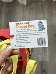 Trader Joe’s NEW Cheese Adventures reusable canvas shopping bag/tote NWT