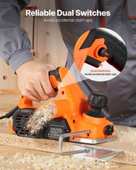 VEVOR Electric Hand Planer 3-1/4-Inch Corded Power Planer Woodworking 16800 RPM