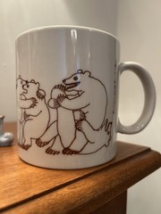 Taylor & Ng VTG 1979 Win Ng Japan Iconic Naughty Brown Bears Mug Signed Fun