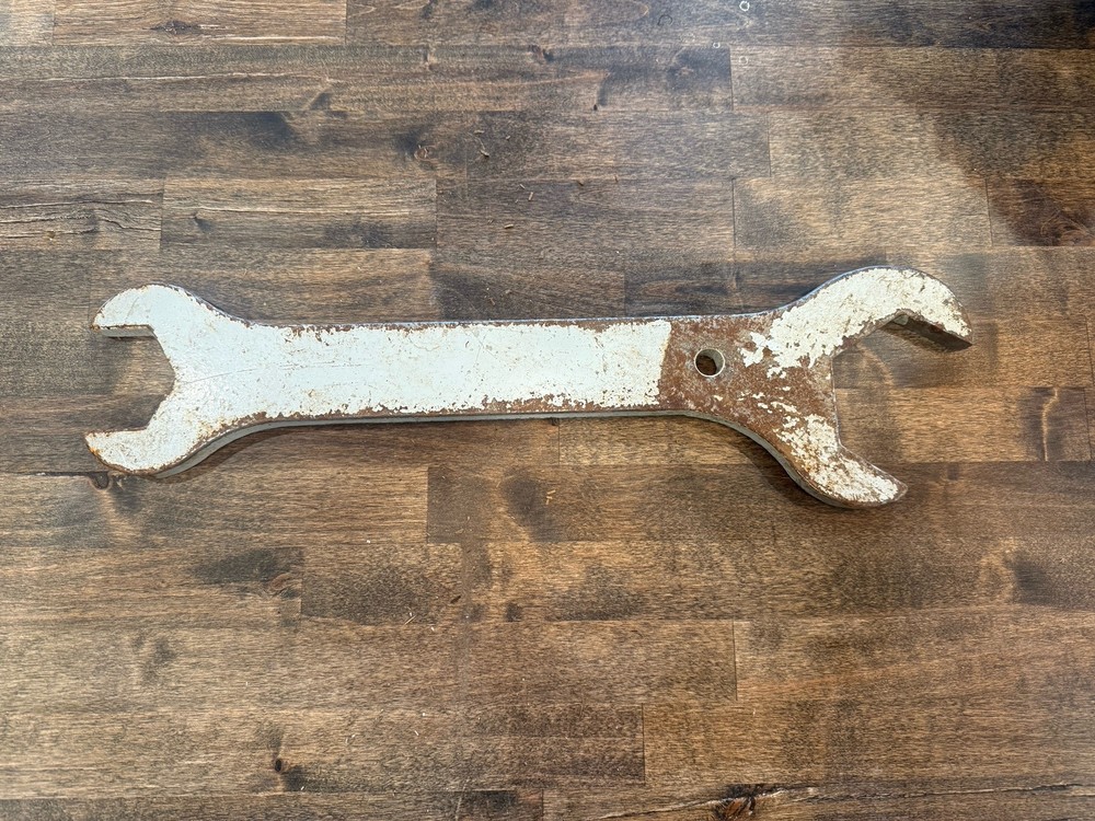 Huge 6 Lb 12 Oz Old Industrial Open End Wrench 18 3/4” Long 5/8” Thick