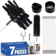 16/20/30ftChimney Sweep Kit,8 in Brush Head,Dryer Vent Cleaner Kit, Chimney Swee
