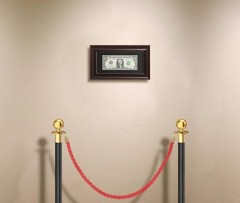 Paper Money Holder Dollar Bill Display Currency Frame, Easel Stand & Wall Hanger