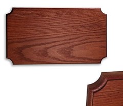 14×7.88 inch, Bombay Mahogany Stain, blank oak Plaque , Flush mounted