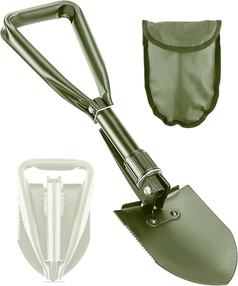 18.5” Digging Shovel Portable Ergonomic High Carbon Steel Folding Shovel for