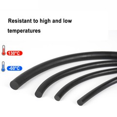 Solid Nitrile Rubber Cord O-Ring Strip Anti Oil Seal Gasket Dia 2 to 22mm Black